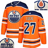 Oilers #27 Lucic Orange With Special Glittery Logo Adidas Jersey,baseball caps,new era cap wholesale,wholesale hats